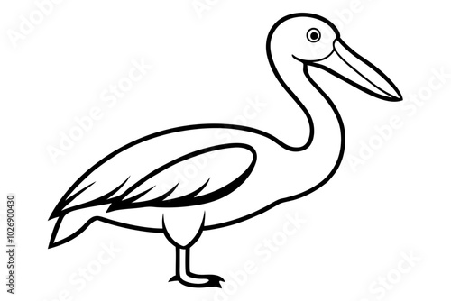 Pelican silhouette | vector silhouette illustration on white background