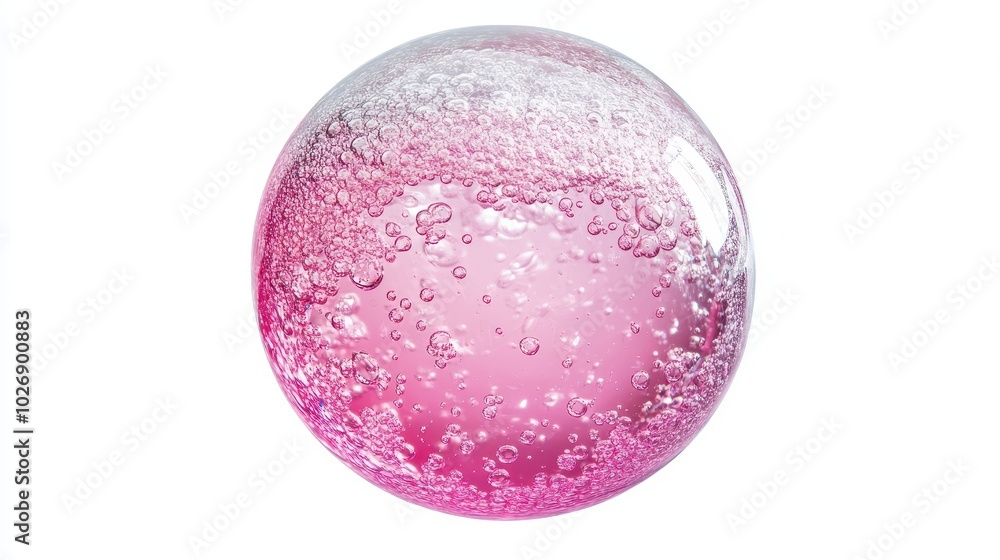 Isolated Shiny Pink Bubble with Bubbles for a Playful and Whimsical Effect Isolated Shiny Pink Bubble with Bubbles for a Playful and Whimsical Effect