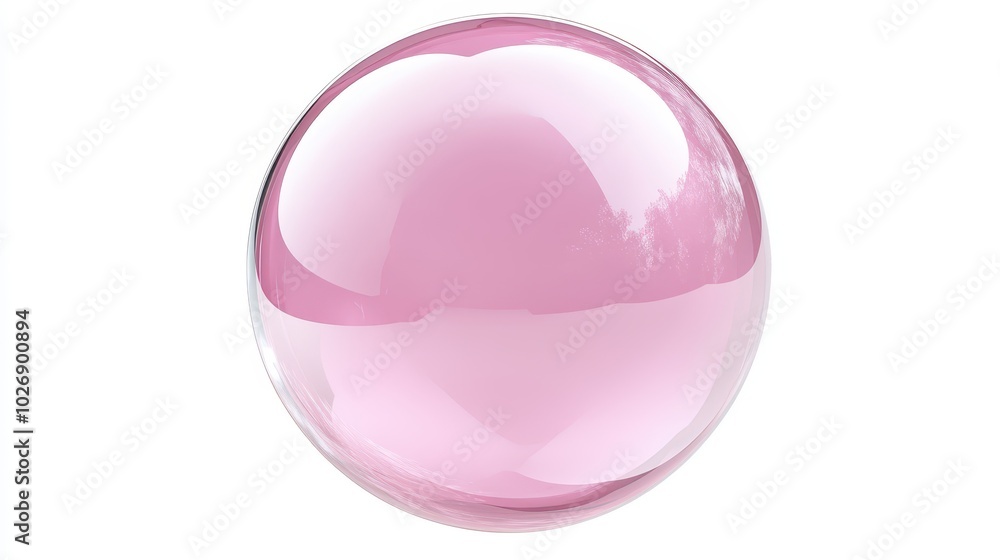 Isolated Shiny Pink Bubble A Delightful Orb of Color and Reflection Isolated Shiny Pink Bubble A Delightful Orb of Color and Reflection