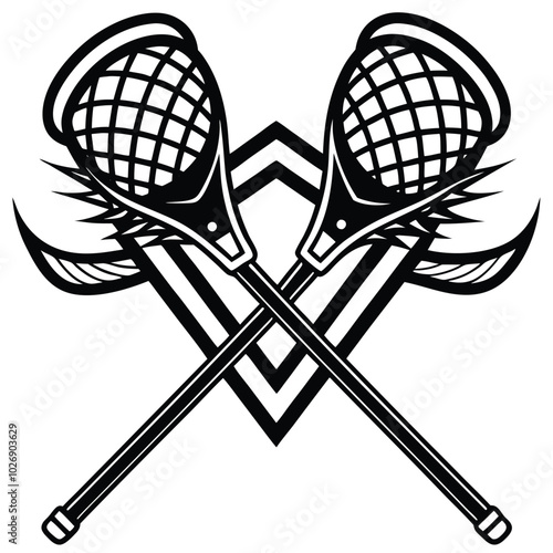 lacrosse sport vector illustration silhouette design concept