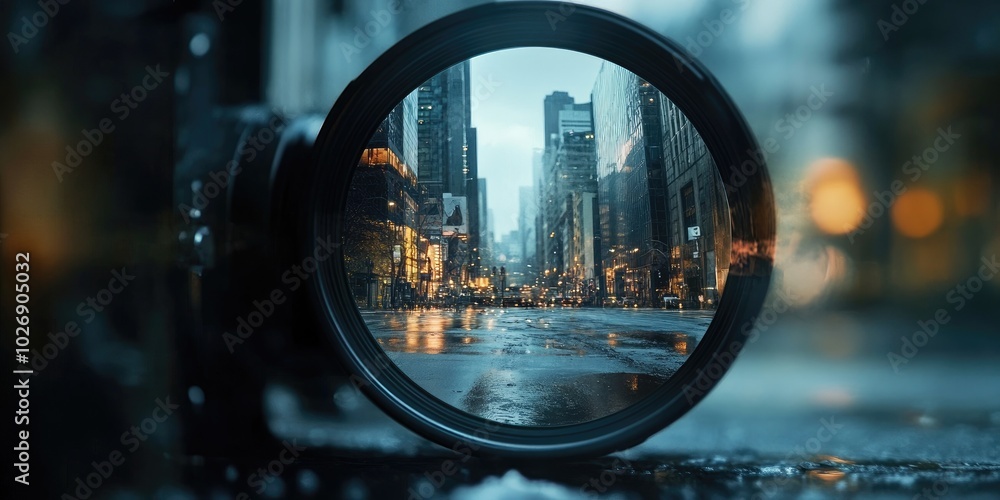 A camera lens focusing on a single element within a larger scene, symbolizing the ability to zoom in on important details within a vision A camera lens focusing on a single element within a larger scene, symbolizing the ability to zoom in on important details within a vision