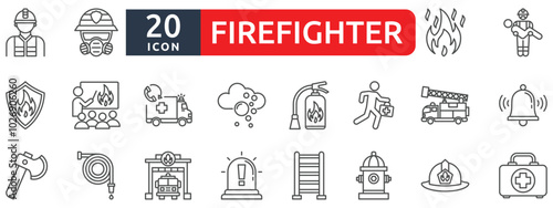 Firefighter icon set