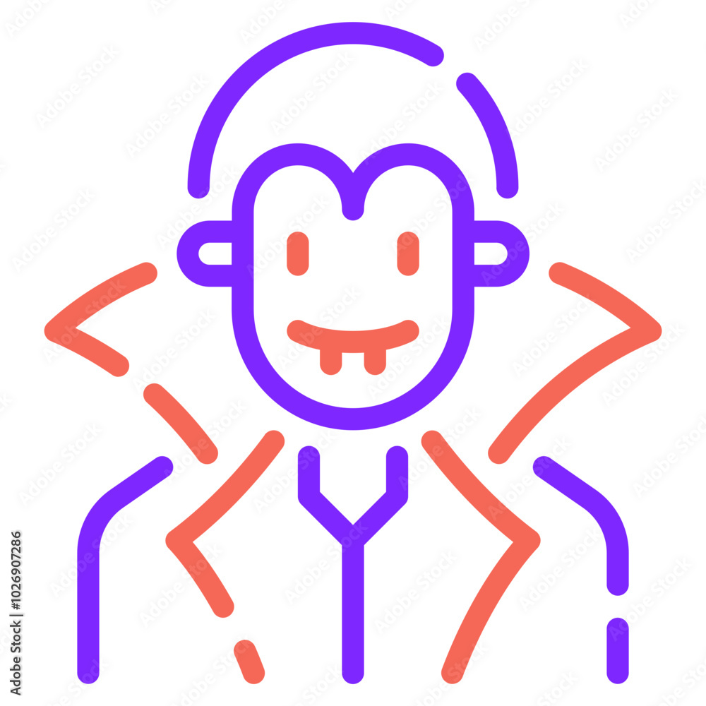 A whimsical vampire illustration showcasing a smiling character with stylish attire and vibrant colors, perfect for Halloween themes. A whimsical vampire illustration showcasing a smiling character with stylish attire and vibrant colors, perfect for Halloween themes.
