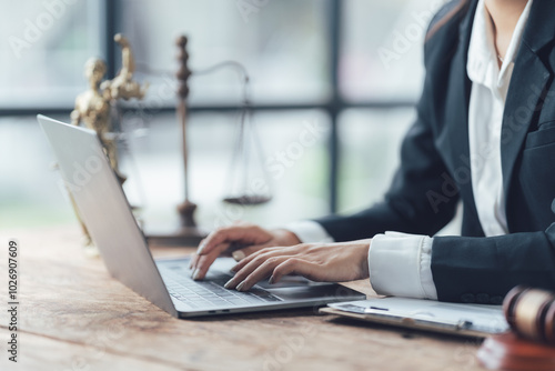 Legal Professional Working on Laptop  photo