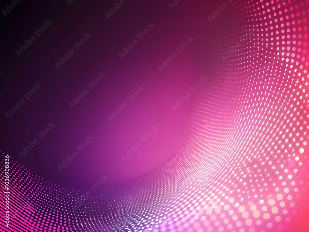 Obraz premium Abstract pink and purple background with a glowing dotted wave.