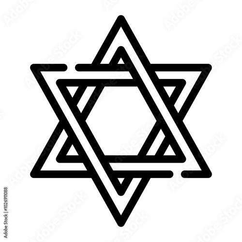 star of david line icon