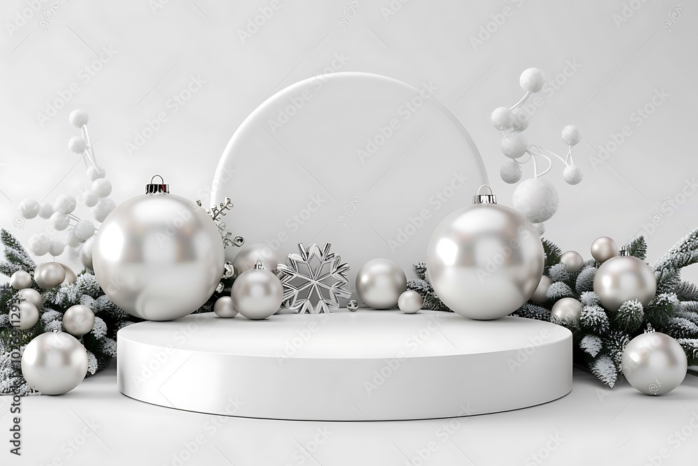 Elegant White Podium with Decorative Elements Elegant White Podium with Decorative Elements