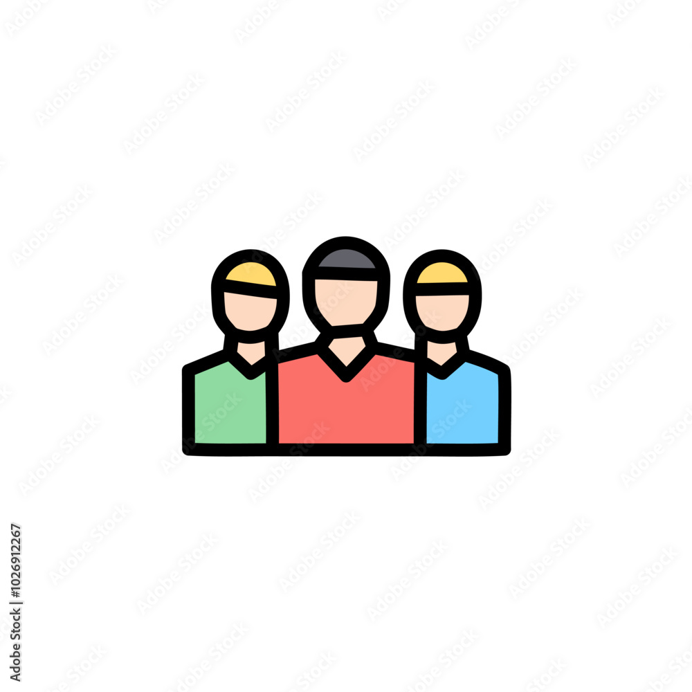 people icon vector design symbol of friendship and teamwork in flat color style people icon vector design symbol of friendship and teamwork in flat color style