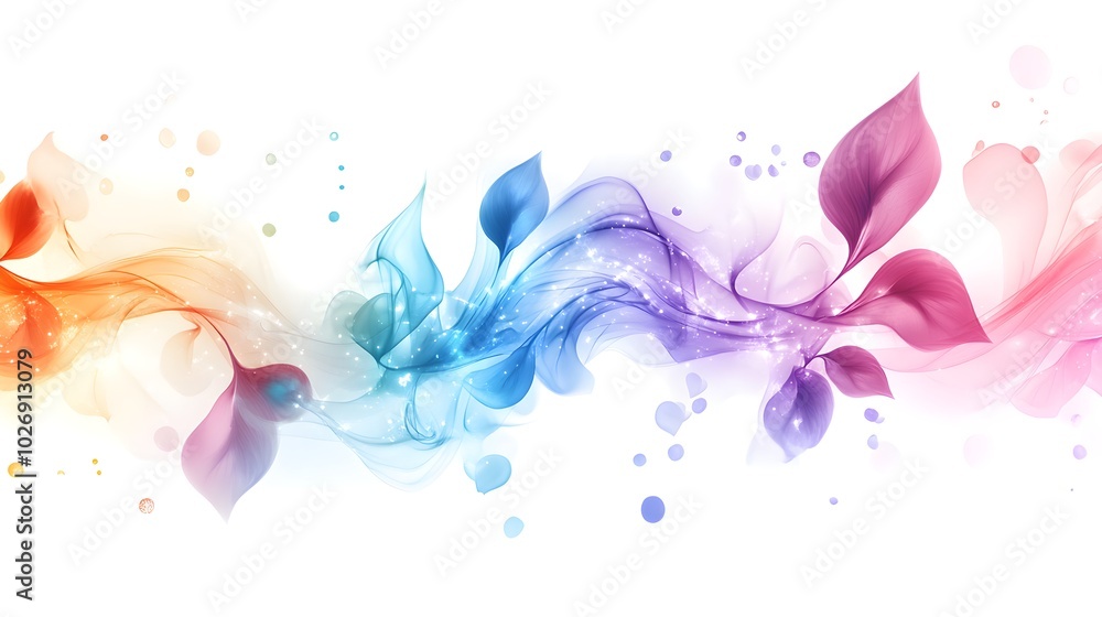 Obraz premium Abstract Colorful Floral Design with Glowing Particles
