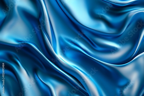 Wallpaper Mural Blue silk fabric background. Satin luxury texture. Abstract smooth waves from textiles. Elegant beauty wallpaper design Torontodigital.ca