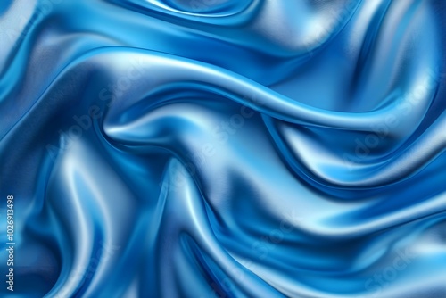 Wallpaper Mural Blue silk fabric background. Satin luxury texture. Abstract smooth waves from textiles. Elegant beauty wallpaper design Torontodigital.ca