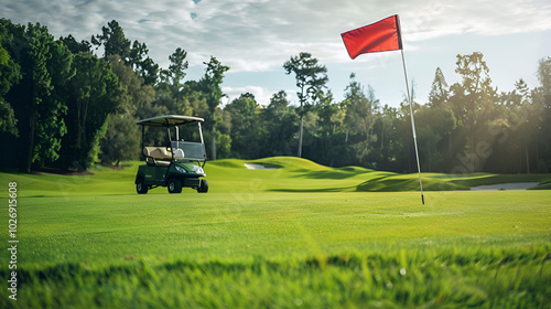 golf cart on the course