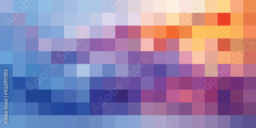 Abstract Mosaic in purple, orange, and blue colors Background