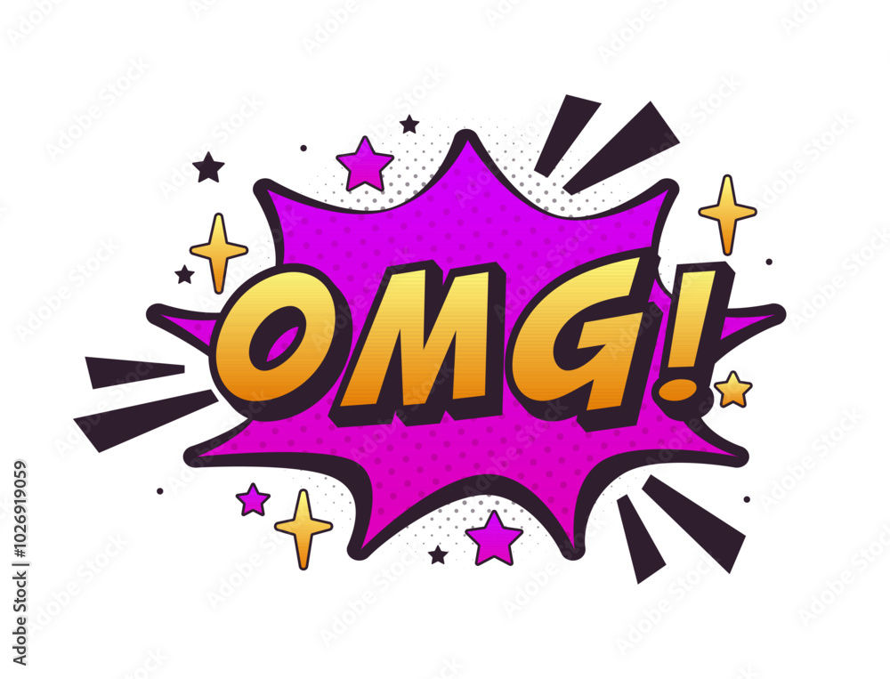 Colorful comic speech bubble expressing an idea of surprise Colorful comic speech bubble expressing an idea of surprise