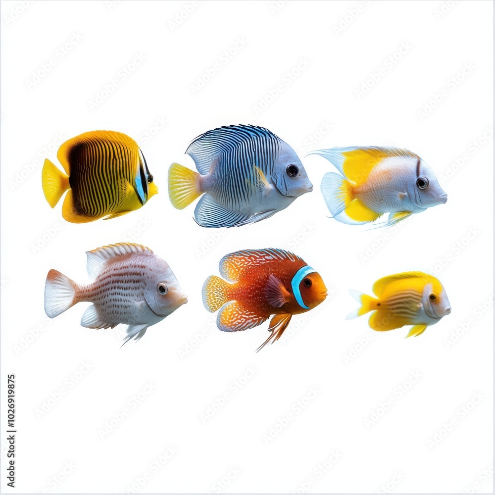 Naklejka premium Vibrant Tropical Fish in Stunning Colors
