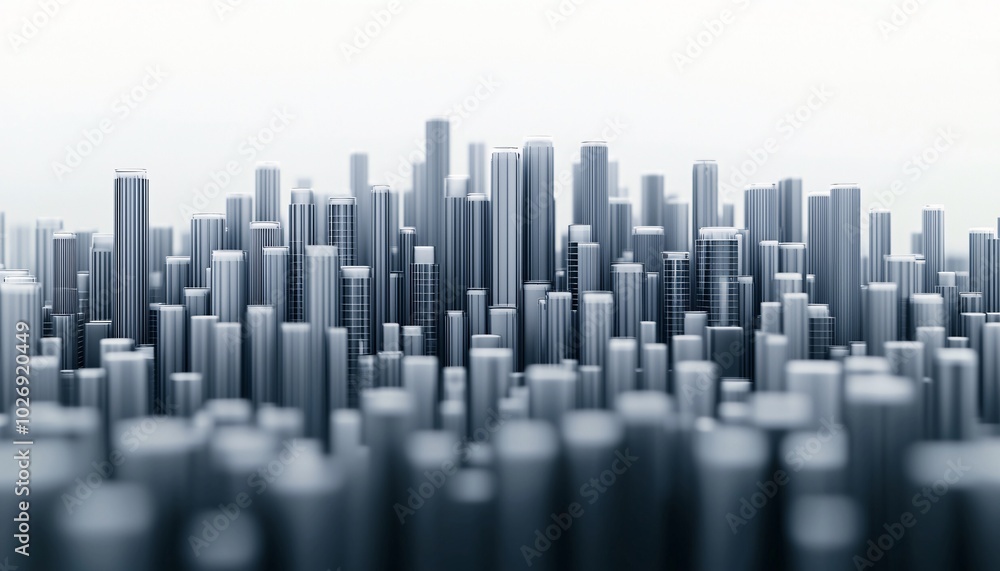 Futuristic Urban Skyline of Generative AI Designed Buildings in Digital Art Display Futuristic Urban Skyline of Generative AI Designed Buildings in Digital Art Display