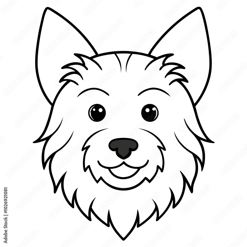 simple icon Children coloring book page, line art, black and white, cute style, illustration of a dog simple icon Children coloring book page, line art, black and white, cute style, illustration of a dog