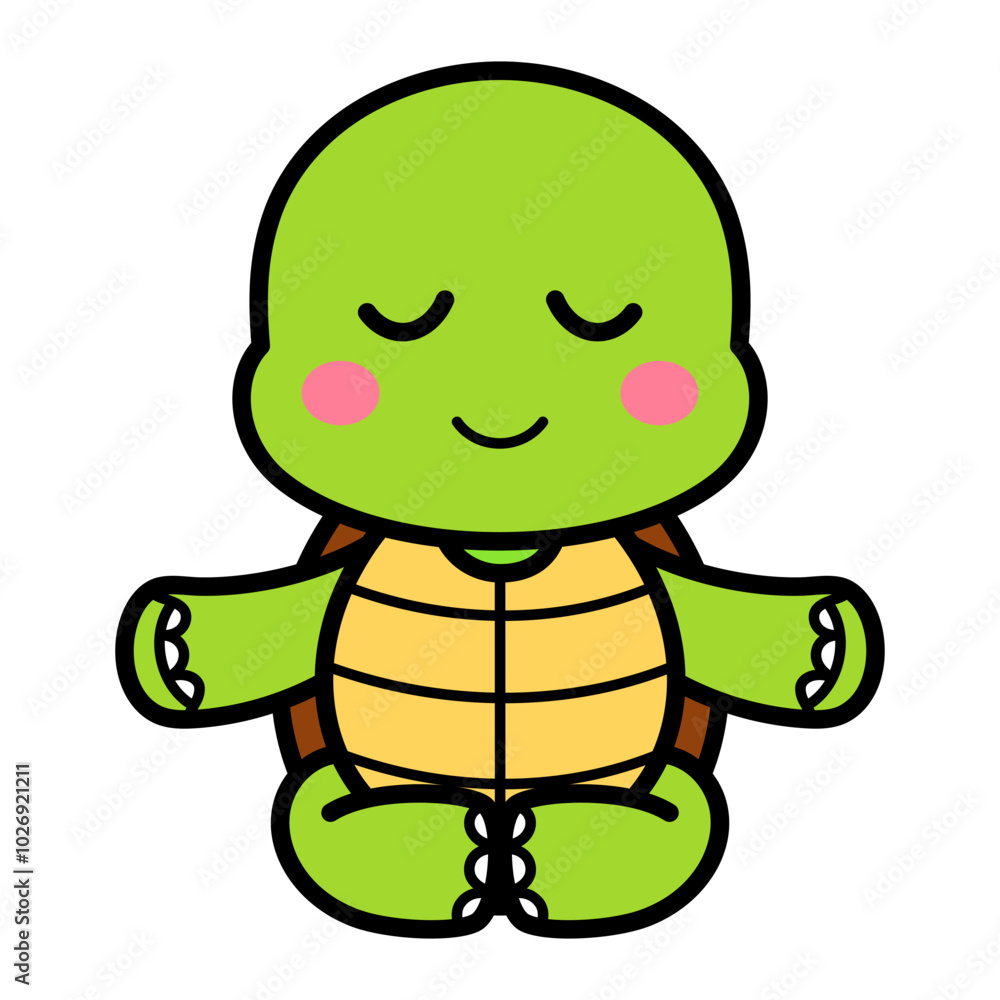 Obraz premium Cute Turtle Cartoon Illustration