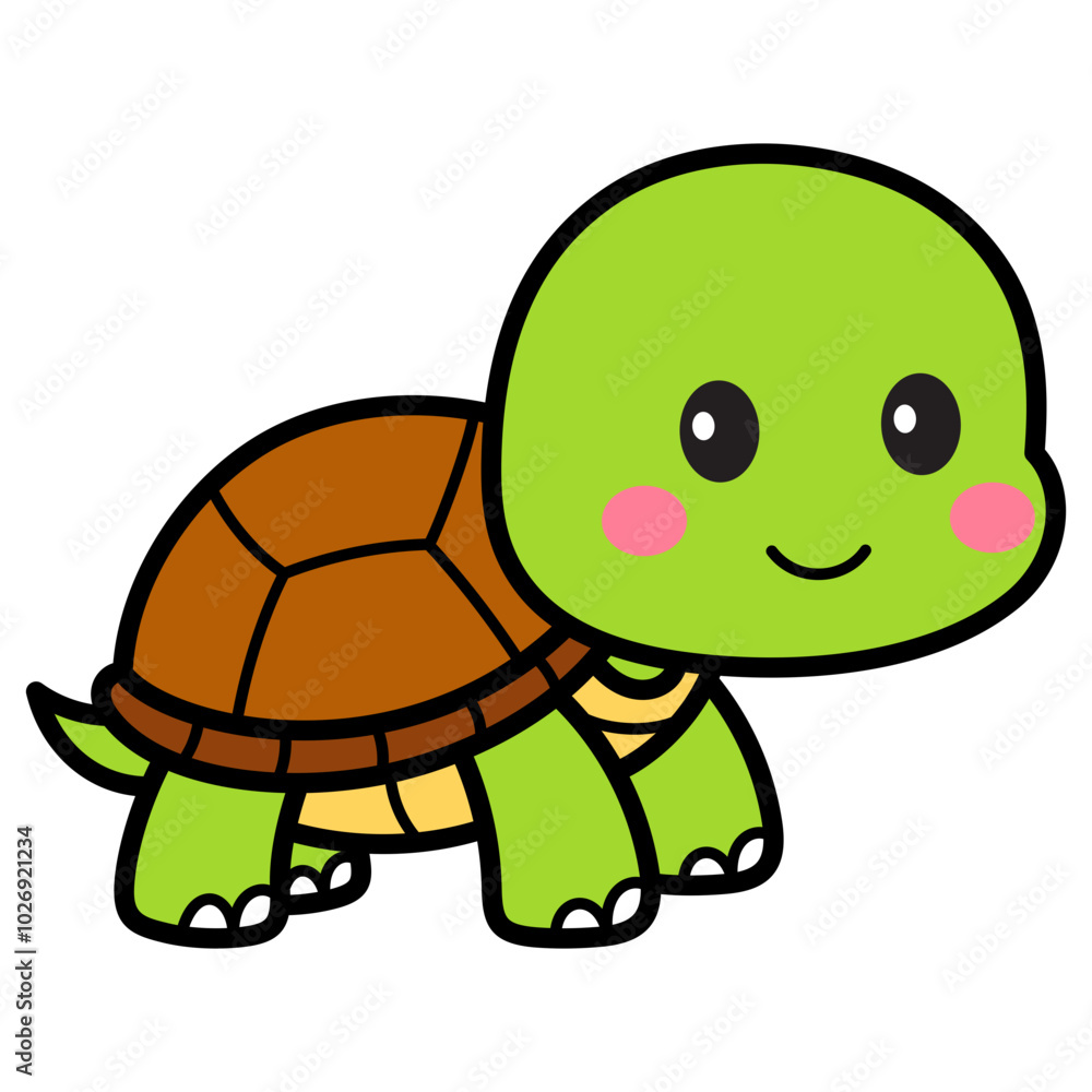 Obraz premium Cute Turtle Cartoon Illustration