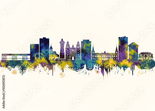 Huelva City Skyline. Cityscape Skyscraper Buildings Landscape City Architecture Business View Building Corporate Abstract Landmarks Travel Downtown Background Modern Art