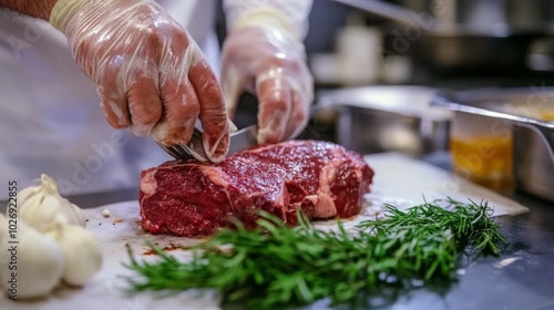 Grillin' steak at home photo