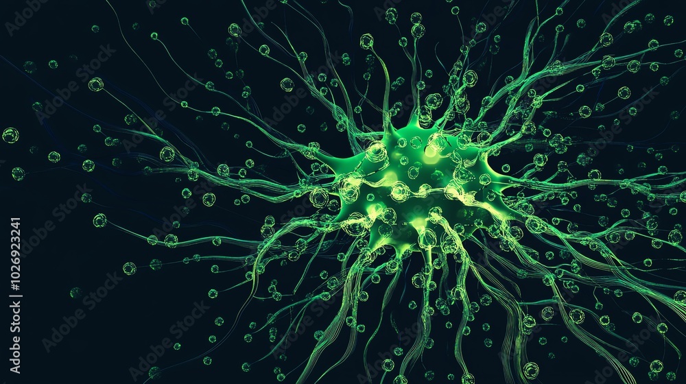 3D neuron structure, vegetable brain, financial enclosure, flat design illustration 3D neuron structure, vegetable brain, financial enclosure, flat design illustration