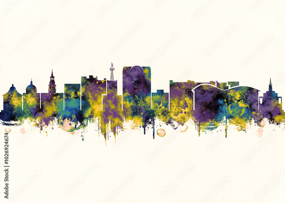 Obraz premium High Point City Skyline. Cityscape Skyscraper Buildings Landscape City Architecture Business View Building Corporate Abstract Landmarks Travel Downtown Background Modern Art