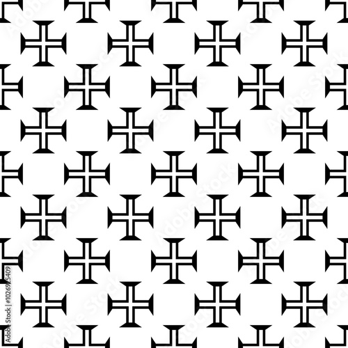 Order of Christ Cross or Portuguese Cross seamless pattern
