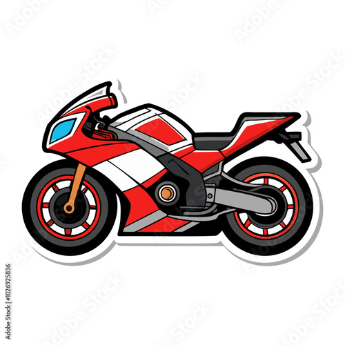 Racing motorbike vector illustration colorful sport motorbike silhouette