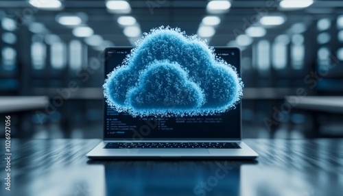 Modern Workspace - User Interacting with Cloud-Based Software on Desktop Computer in Minimalist Office Environment