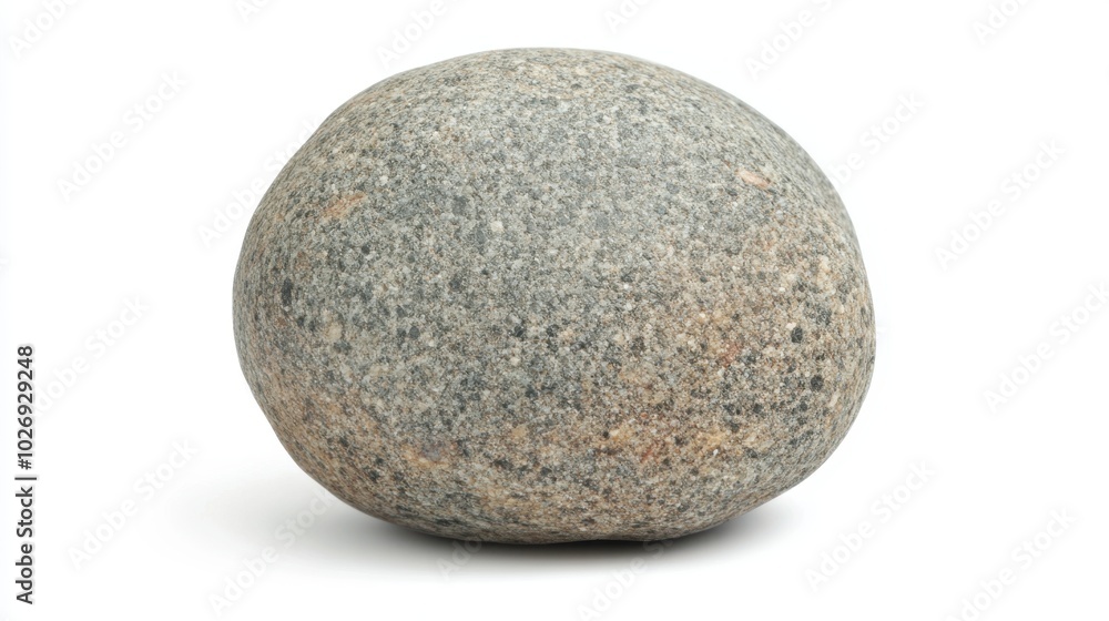 A simple gray round pebblestone, isolated against a clean white background, showcasing its smooth texture and minimal design. A simple gray round pebblestone, isolated against a clean white background, showcasing its smooth texture and minimal design.