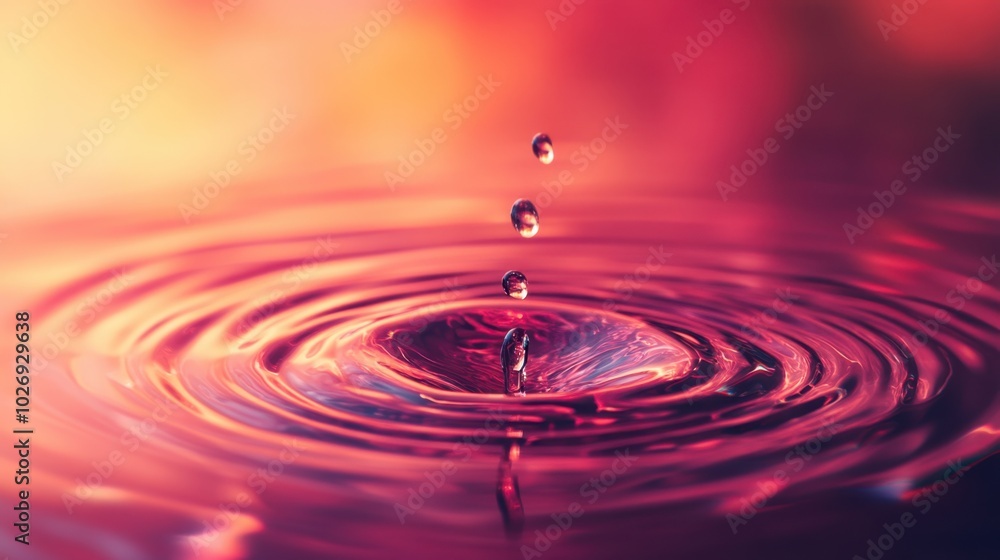 A single water droplet falls into a smooth surface, creating ripples that spread outwards, symbolizing calm and reflection. A single water droplet falls into a smooth surface, creating ripples that spread outwards, symbolizing calm and reflection.