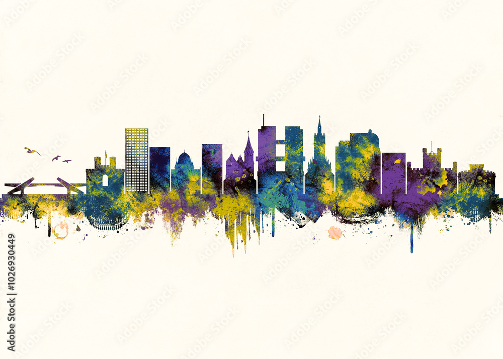 Obraz premium Kaliningrad City Skyline. Cityscape Skyscraper Buildings Landscape City Architecture Business View Building Corporate Abstract Landmarks Travel Downtown Background Modern Art