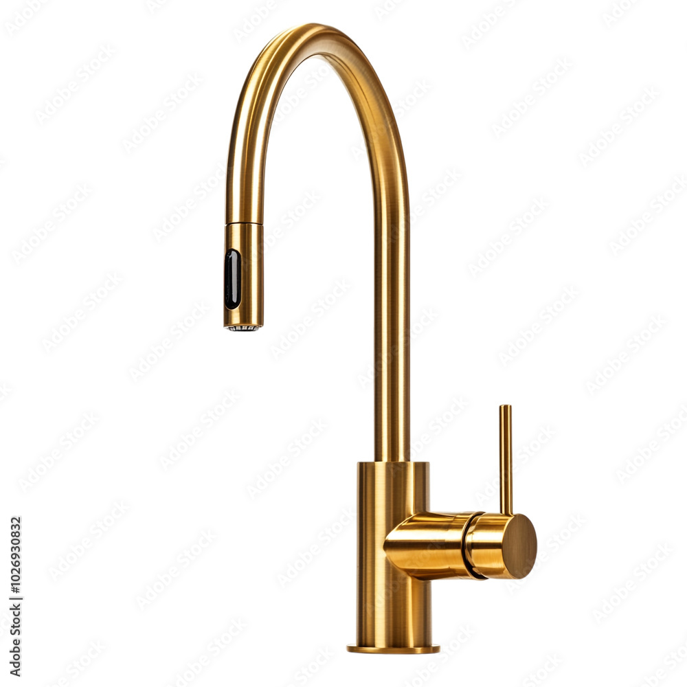 Brass and stainless faucet isolated on a transparent background Brass and stainless faucet isolated on a transparent background