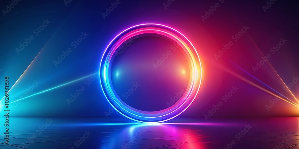 Geometric Circle Lines Frame with Glow Effect for Modern Design Backgrounds Geometric Circle Lines Frame with Glow Effect for Modern Design Backgrounds