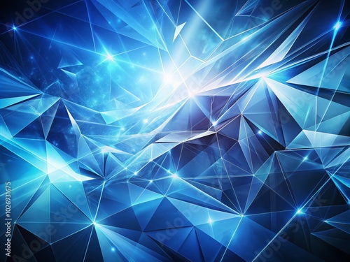 Geometric Cold Blue Polygonal Pattern - Abstract Long Exposure Background for Modern Design
