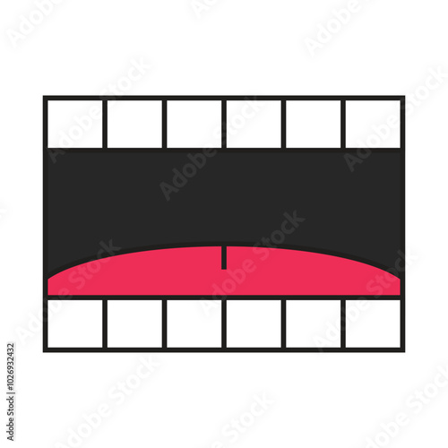 Illustration mouth square open unique design with blank background