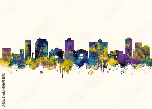 Kingston City Skyline. Cityscape Skyscraper Buildings Landscape City Architecture Business View Building Corporate Abstract Landmarks Travel Downtown Background Modern Art