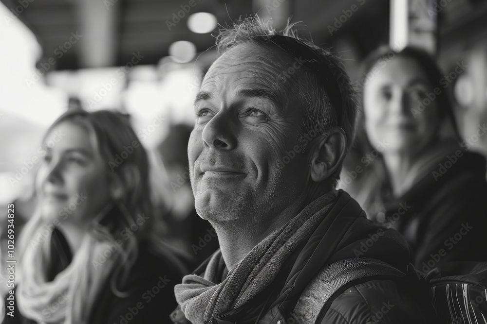 Portrait of a senior man on the train. Black and white. Portrait of a senior man on the train. Black and white.