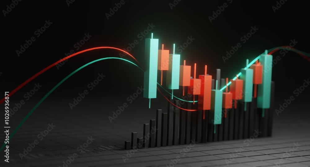 Candlestick on Black Background, Illuminating Financial Analysis and Trading Success Candlestick on Black Background, Illuminating Financial Analysis and Trading Success
