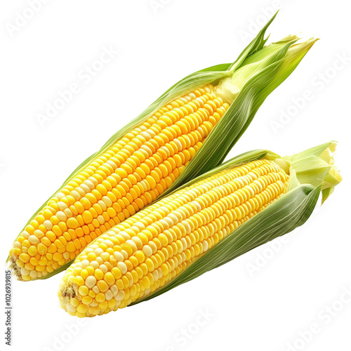 Bright Yellow Sweet Corn Kernels Isolated on White Background Isolate on a White Background Transparent Background