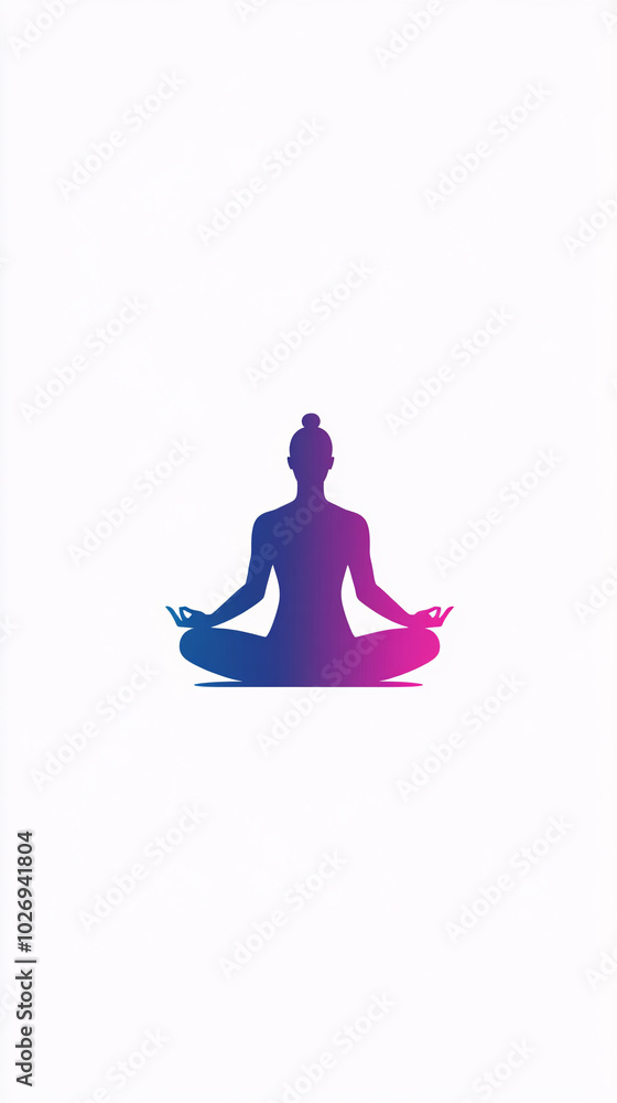 gradient yoga meditation silhouette woman logo design on white background gradient yoga meditation silhouette woman logo design on white background