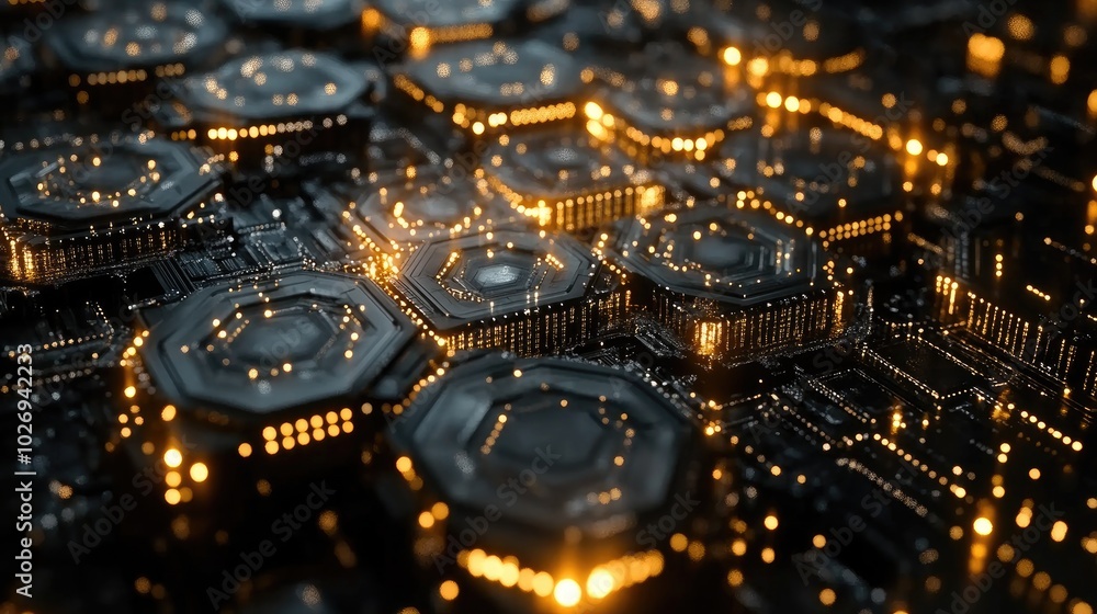 A visually engaging digital representation of hexagonal structures interspersed with genetic codes and molecular diagrams, highlighting modern scientific advancements. A visually engaging digital representation of hexagonal structures interspersed with genetic codes and molecular diagrams, highlighting modern scientific advancements.