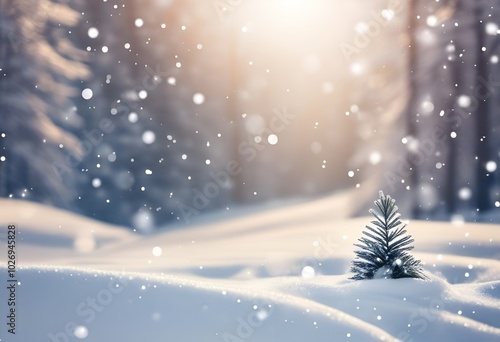 Wallpaper Mural snowy trees with snowflakes on snowy background with copy space, winter, christmas and new year concept Torontodigital.ca