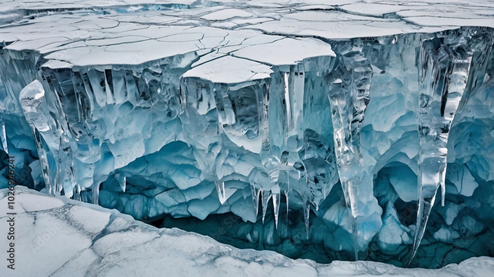 intricate cracks in deep-sea glacial ice intricate cracks in deep-sea glacial ice