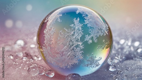 Wallpaper Mural ice crystals forming on a soap bubble Torontodigital.ca