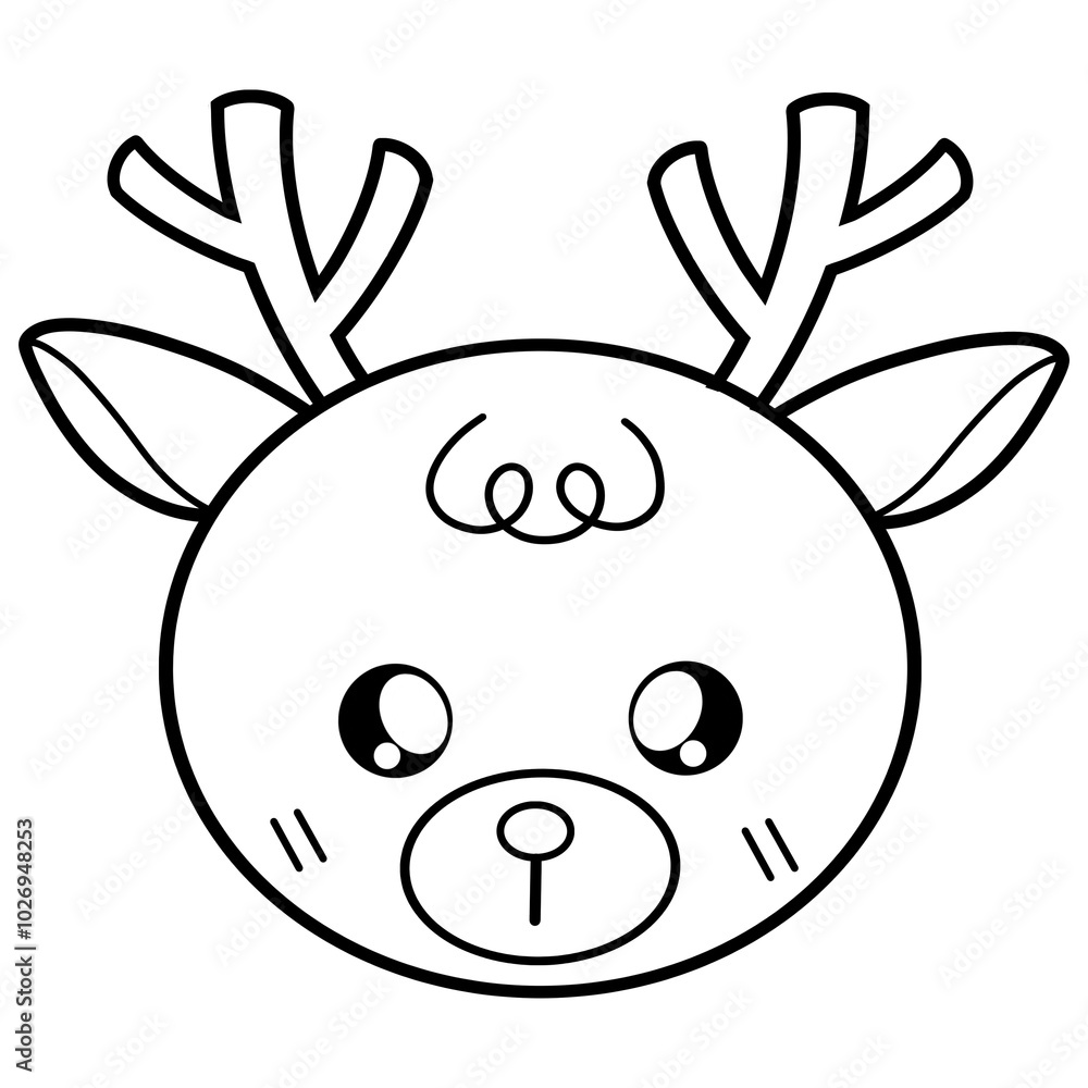 Obraz premium Deer cartoon hand drawn