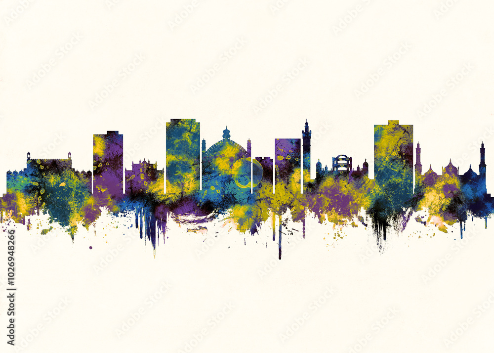 Fototapeta premium Lucknow City Skyline. Cityscape Skyscraper Buildings Landscape City Architecture Business View Building Corporate Abstract Landmarks Travel Downtown Background Modern Art