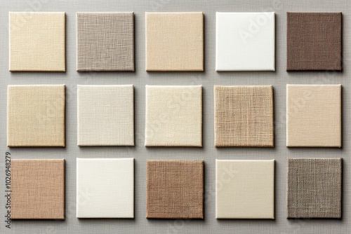 Wallpaper Mural A Wall Display of Square Canvas Panels in Different Beige Hues Torontodigital.ca