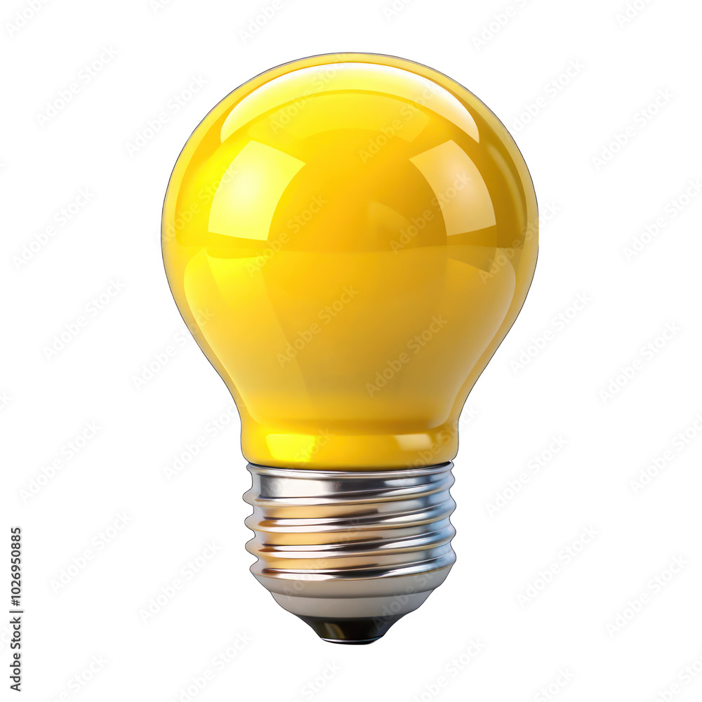 Yellow Light bulb 3d isolated on transparent background Yellow Light bulb 3d isolated on transparent background